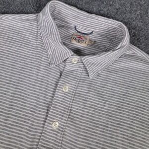 Faherty Movement Polo Shirt Mens L Grey Striped Pima Cotton Modal MKC0115-DSY